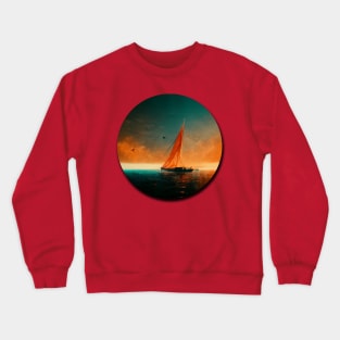 Sailboat at sunset Crewneck Sweatshirt